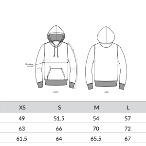 hoodie measurements